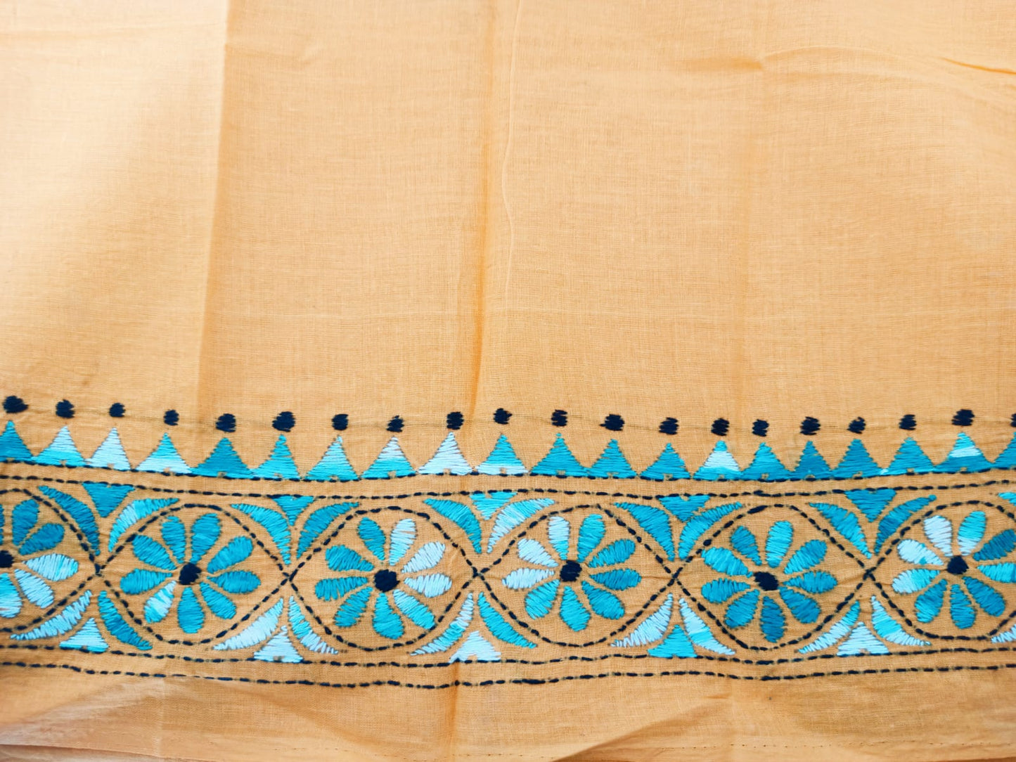 Pure Cotton Yellow Kantha Blouse