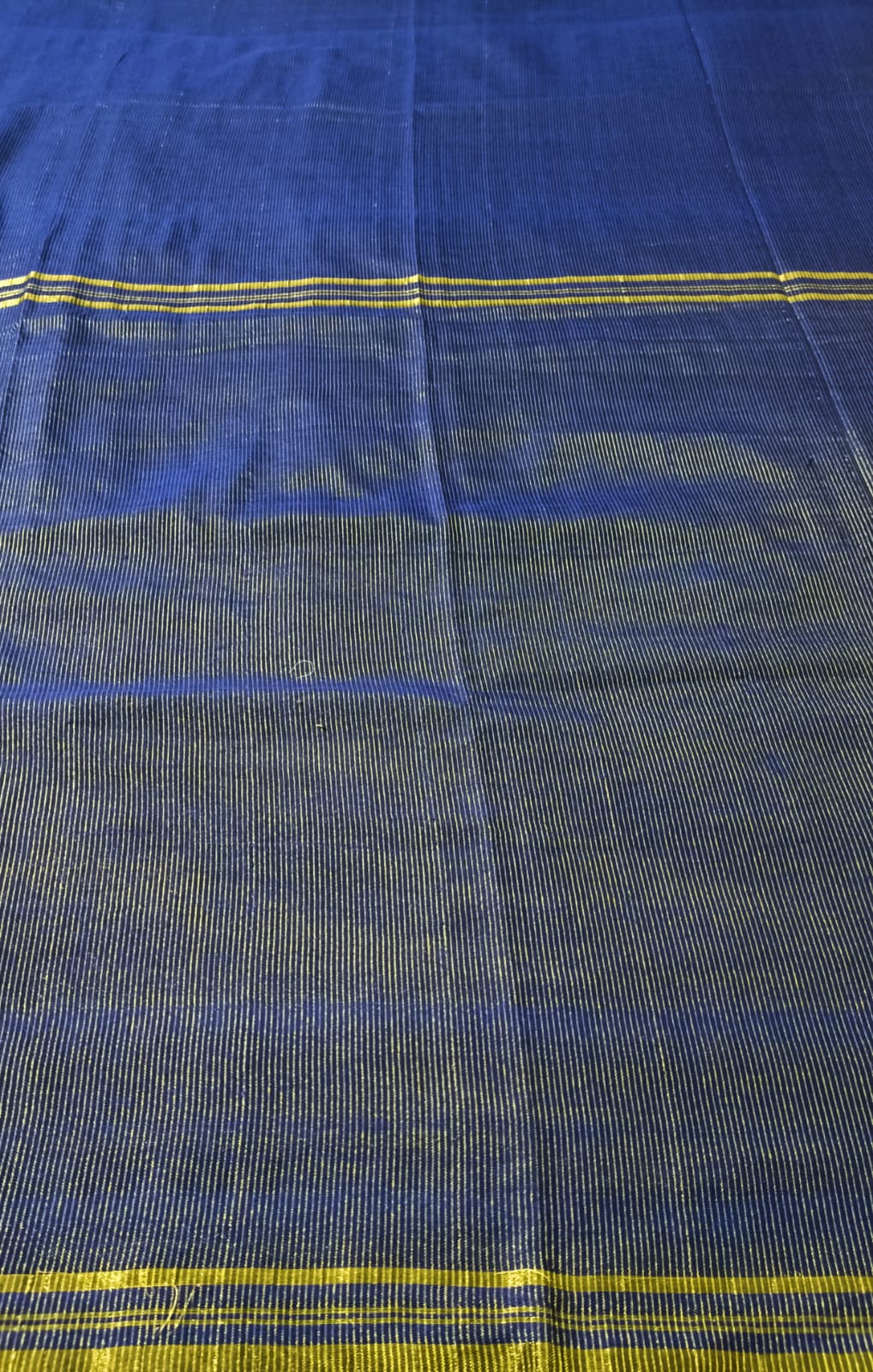 Cotton Jamdani Stripes Saree - Blue