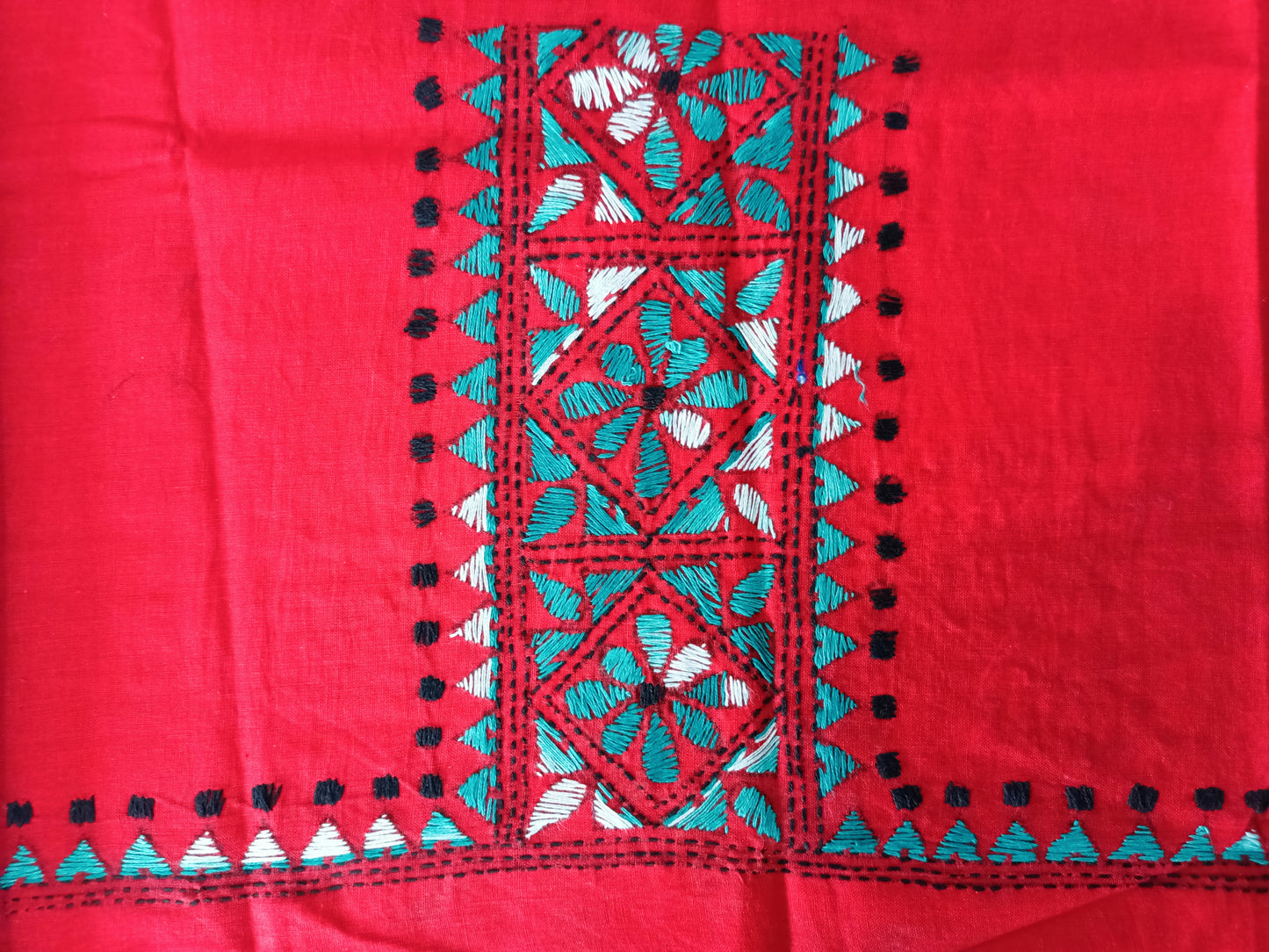 Pure Cotton Red Kantha Blouse