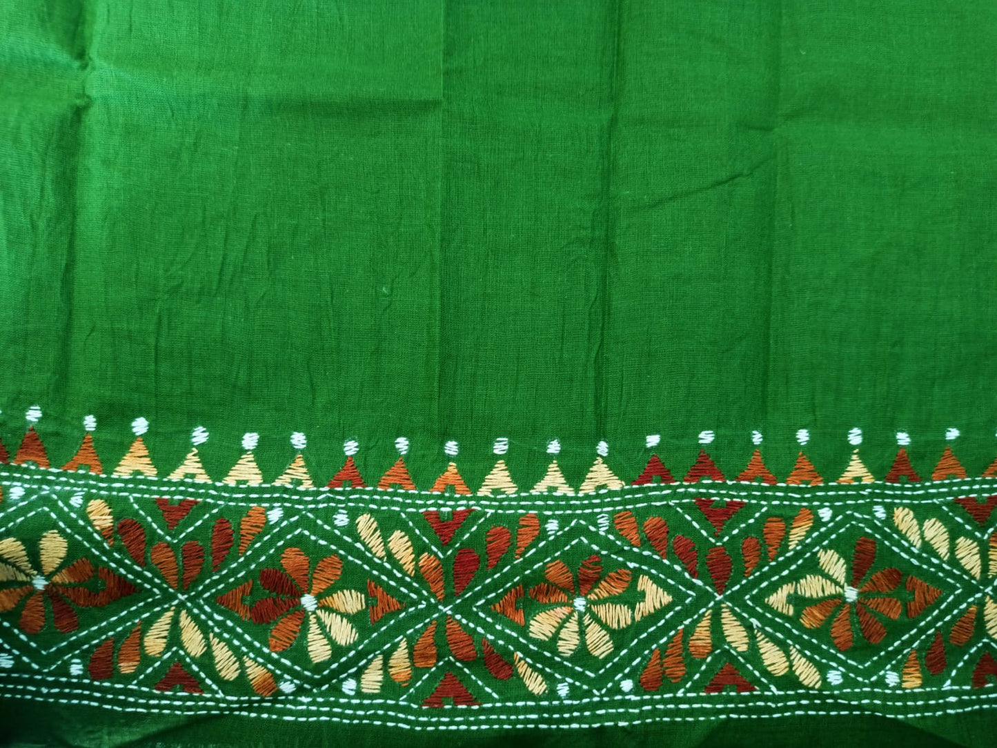 Pure Cotton Green Kantha Blouse