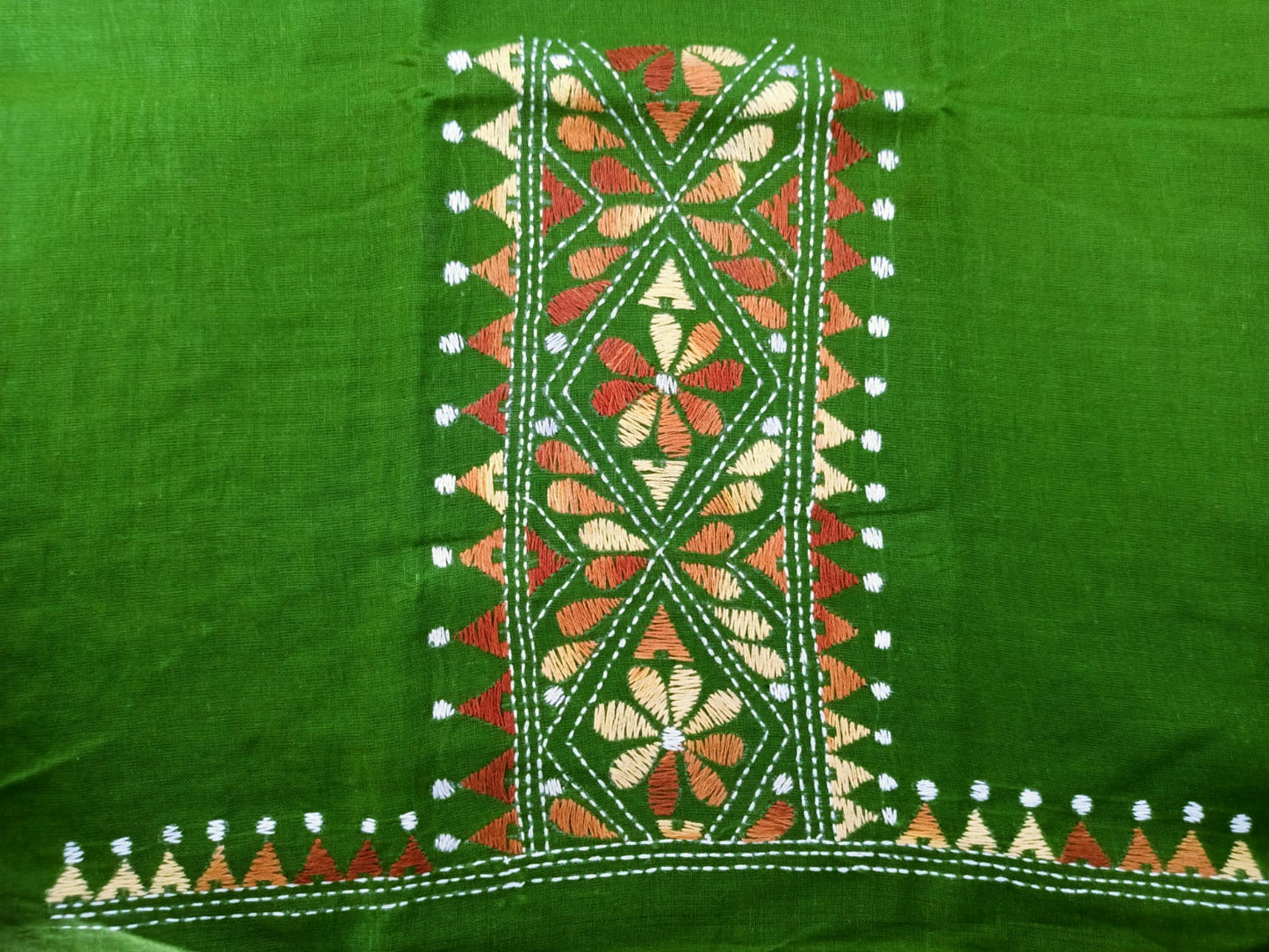 Pure Cotton Green Kantha Blouse